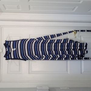 Striped Wrap Maxi Tank Dress..coastal Vibes NWT